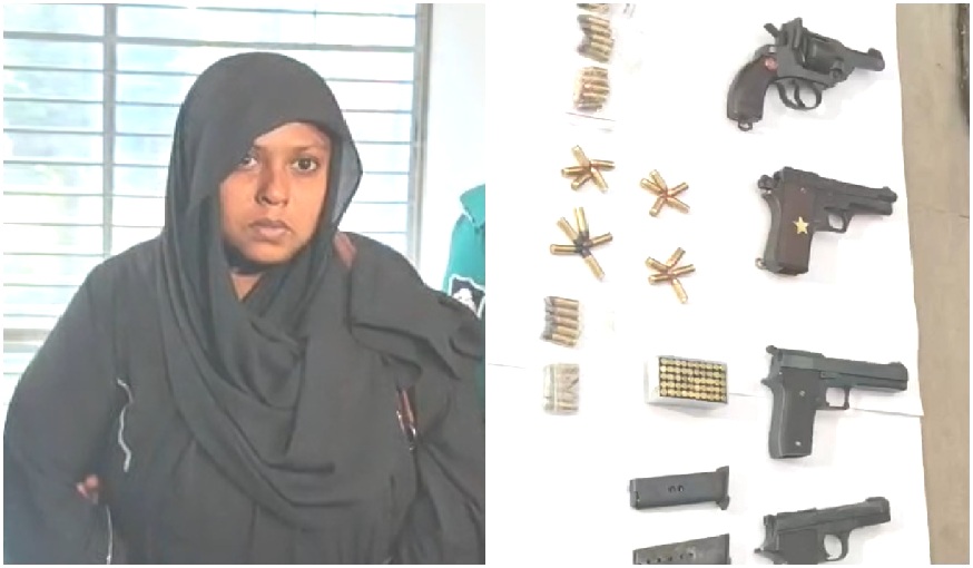 খুলনায় ৫টি বিদেশী পিস্তল ও ৯৬ রাউন্ড গু‌লিসহ নারী আটক