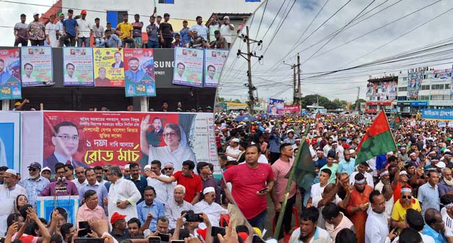 সিলেট অভিমুখে বিএনপির রোডমার্চে নেতাকর্মীর ঢল